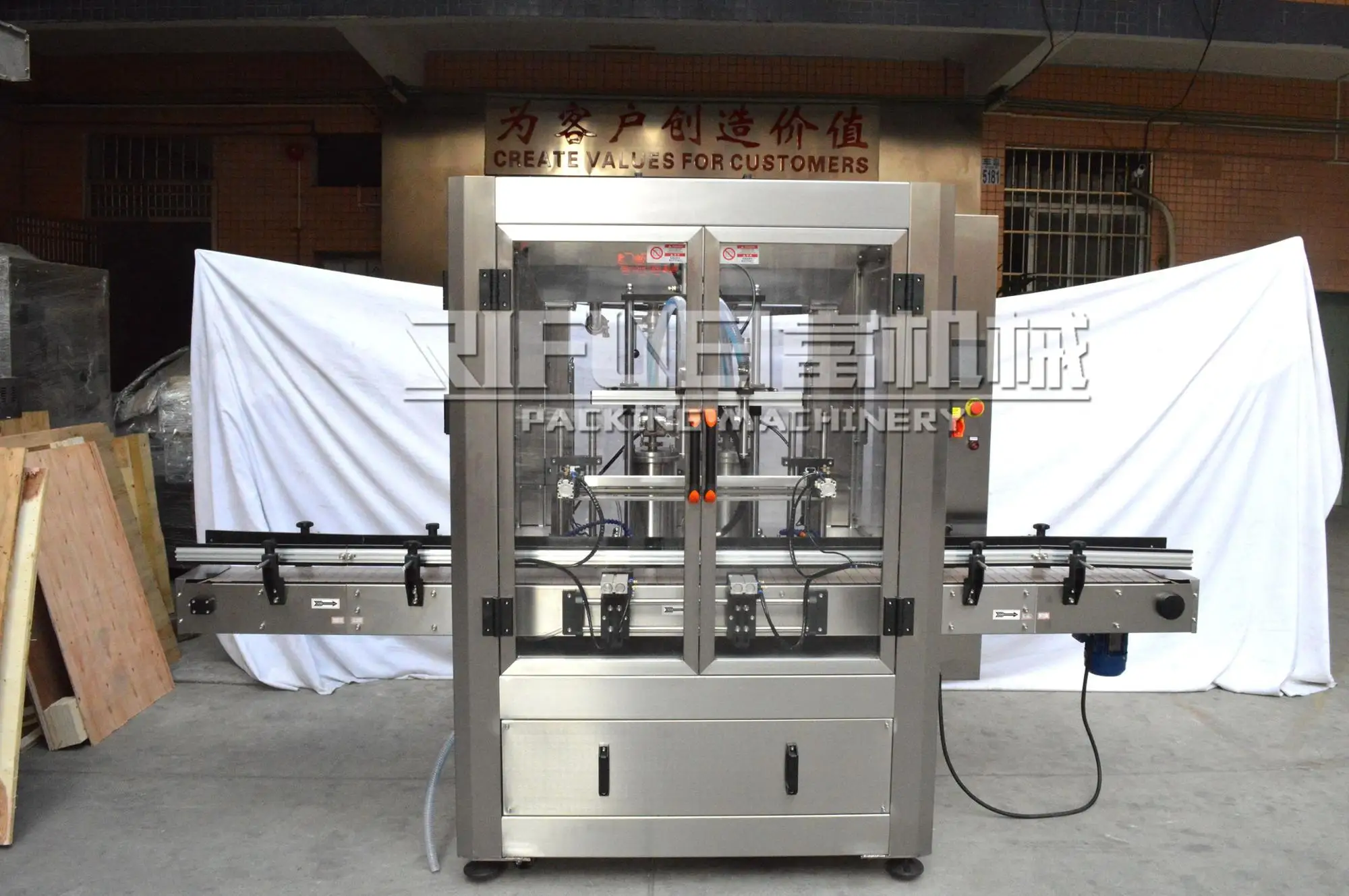 Fully automatic 100-1000ml piston type shampoo lotion cream plastic bottle filling machine