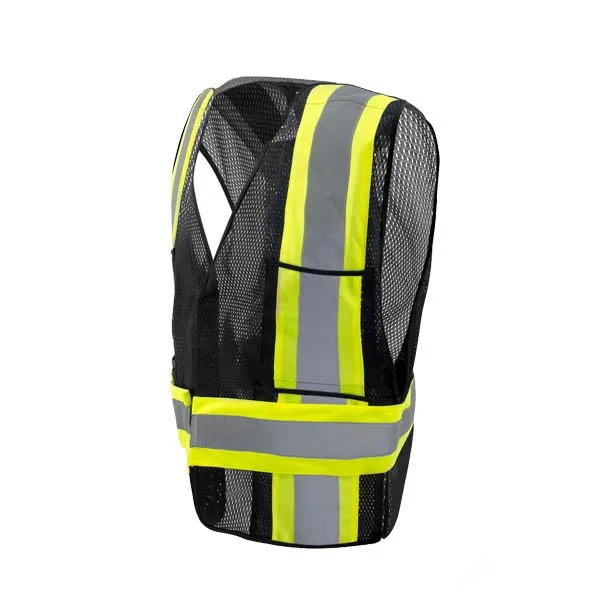 Черная серия ANSI класс 2 защитный жилет из ткани безопасности Hi Viz