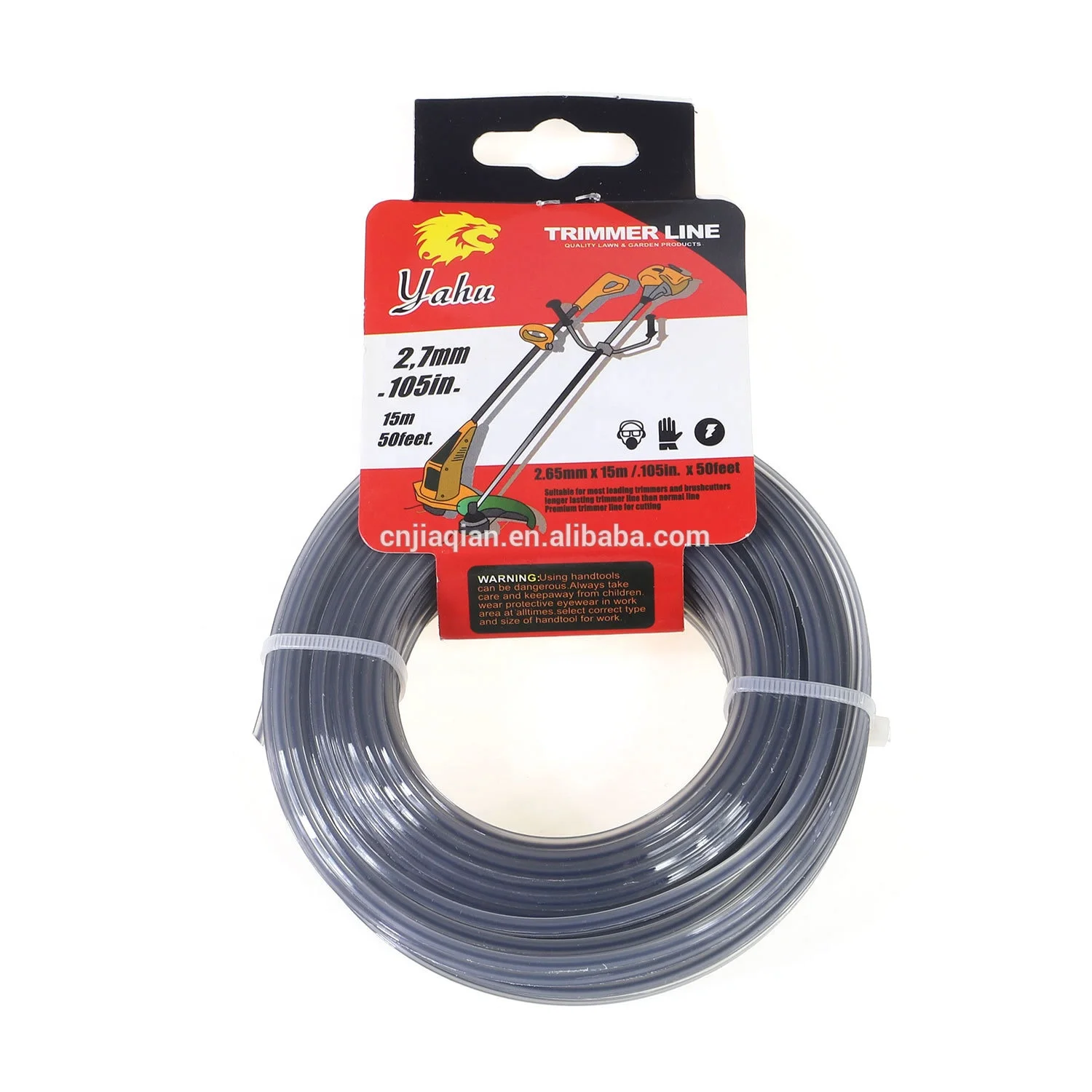 Yahu 100% Nylon 6 Card Head 15M 50ft Long Lasting And Low Noise Grass Edge Trimmer Line