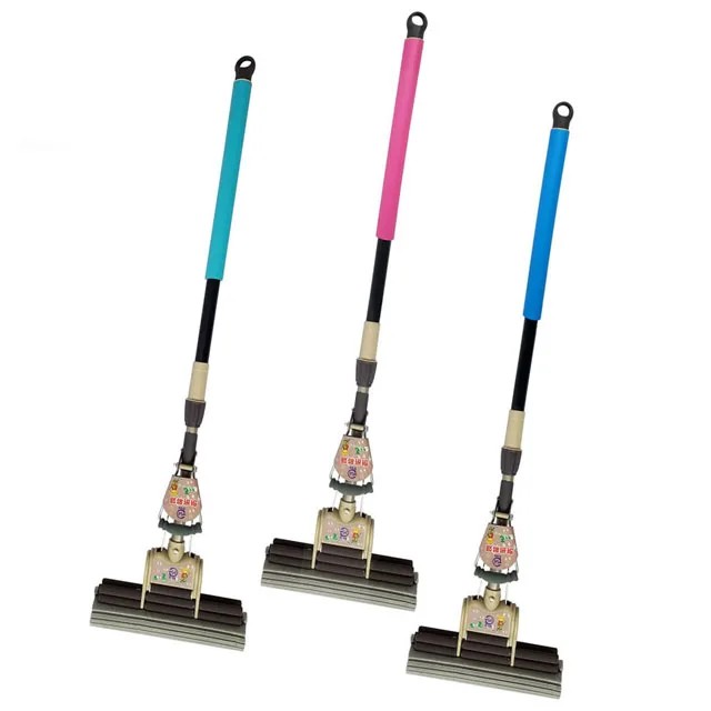 Joybos Self-wringing Sponge Mops For Floor Cleaning Squeeze With 2 Pva Sponge Heads Self Wringing Floor Mop Hand-free Sponge Mop