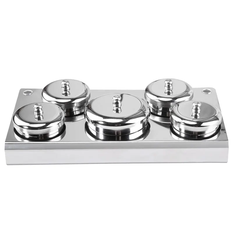 5pcs Nail art Acrylic  Powder Container Stainless Steel  Cup for Nail Art Care Shop