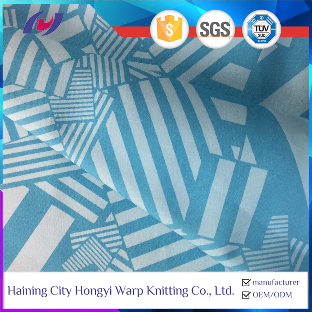 Tissu personnalise Custom Printed Anti UV Recycle Polyester Spandex Stretch Pants Fabric