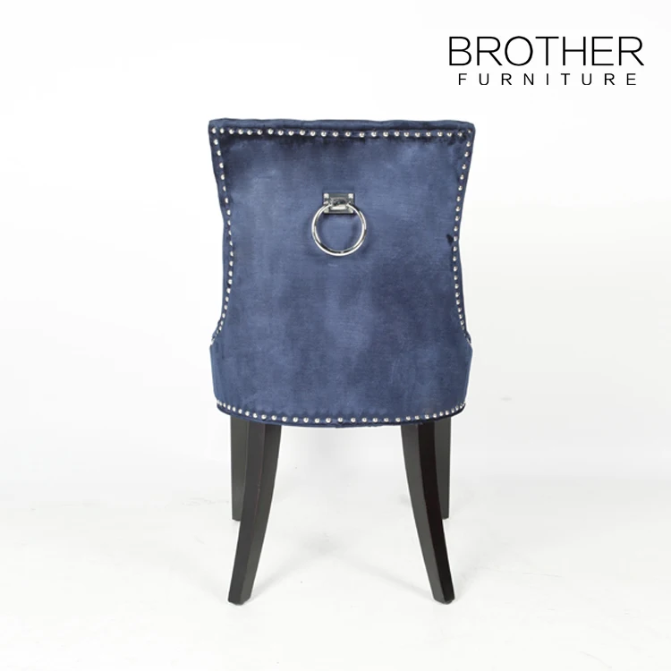 Быстрая распродажа дешевые товары обеденный стул в Европейском стиле синий бархатный кухонный для отеля