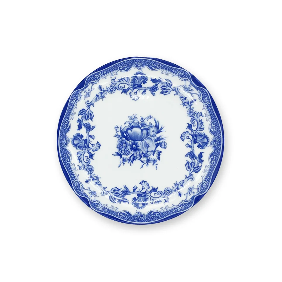 Top Quality Bone China Popular  Blue Flower Plates ceramic charger plates for wedding decoration