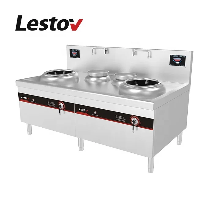 Restaurant kitchen cooking appliance high power double head stove commercial induction cooker