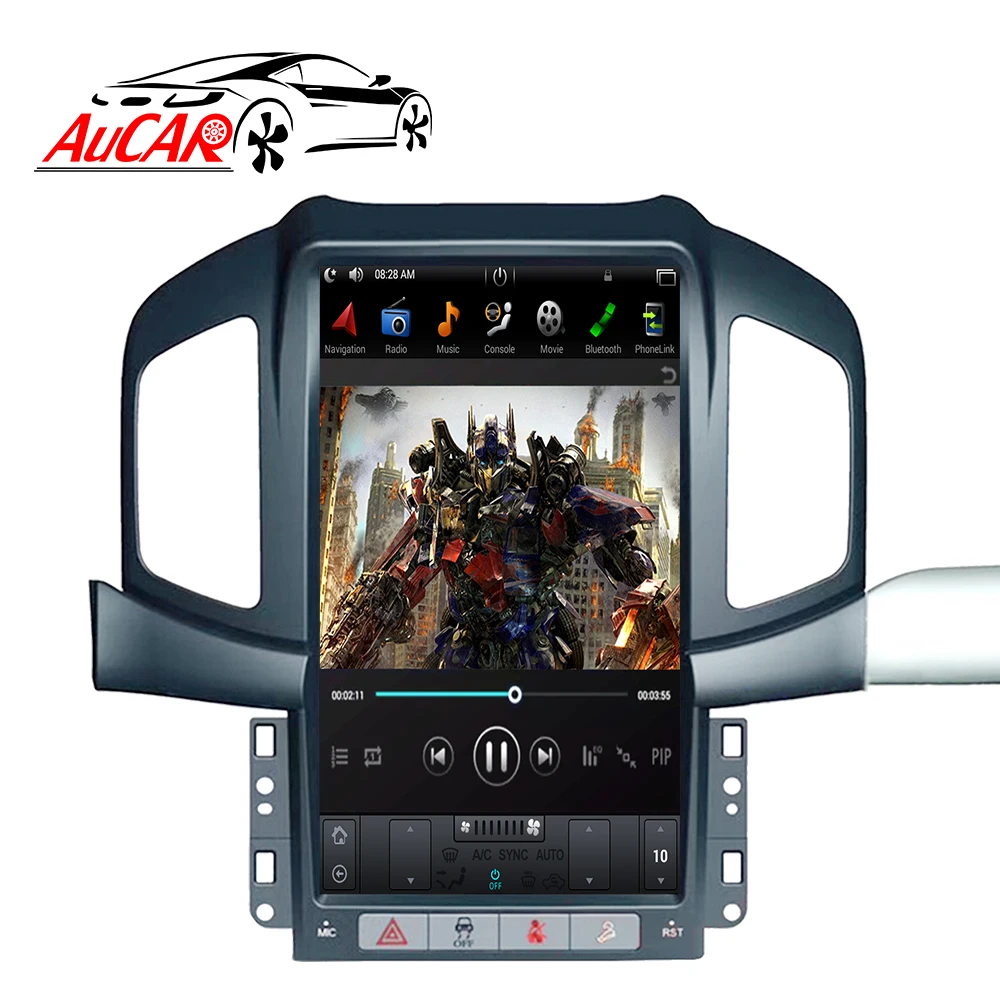 Автомобильный мультимедийный плеер AuCAR, автомагнитола на Android 9, с экраном 13,6 дюйма, стерео, видео, GPS-навигацией, DVD, для Chevrolet Captiva 2013-2017