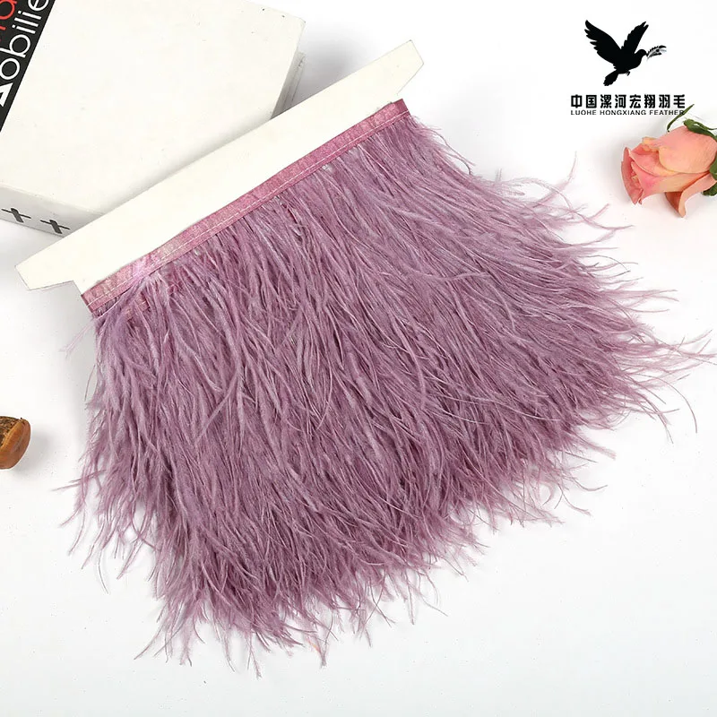 
ostrich feather 10-15cm Artificial single layer feather fringe trimming 