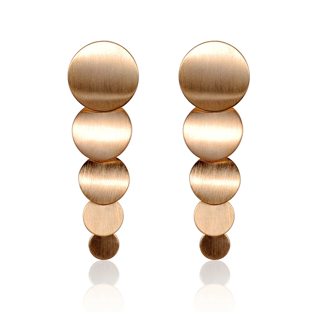 оптовая продажа 18 К золото диск с покрытием из другого металла латунь металл Jhumka Висячие серьги для женщин и девочек