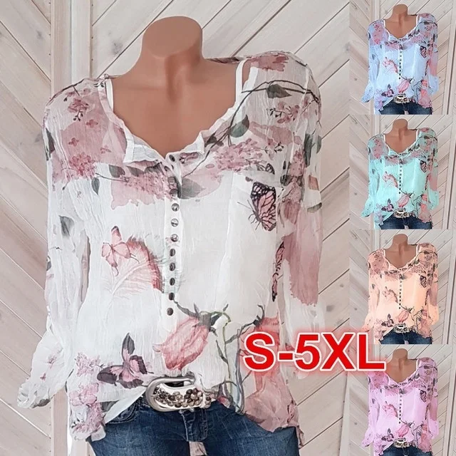 
Wholesale Large Size girls Clothing blouses hot cheap summer Orange Fashion Lady Elegant Chiffon women Blouse Tops 