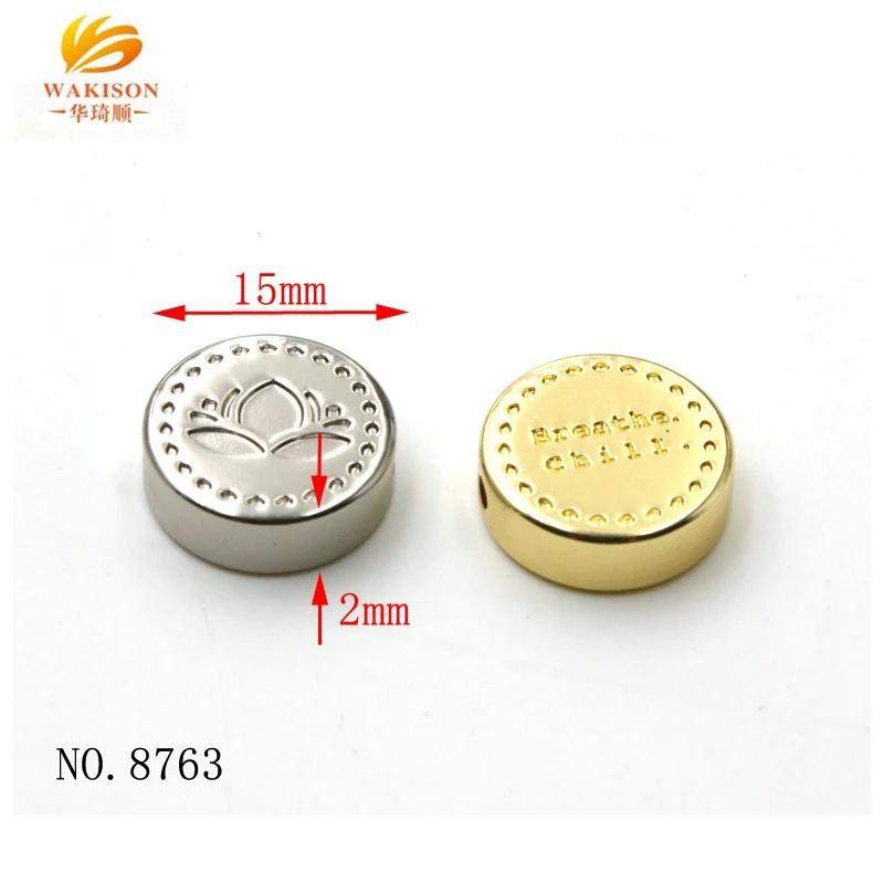 Гравированные металлические бусины с логотипом на заказ из цинкового