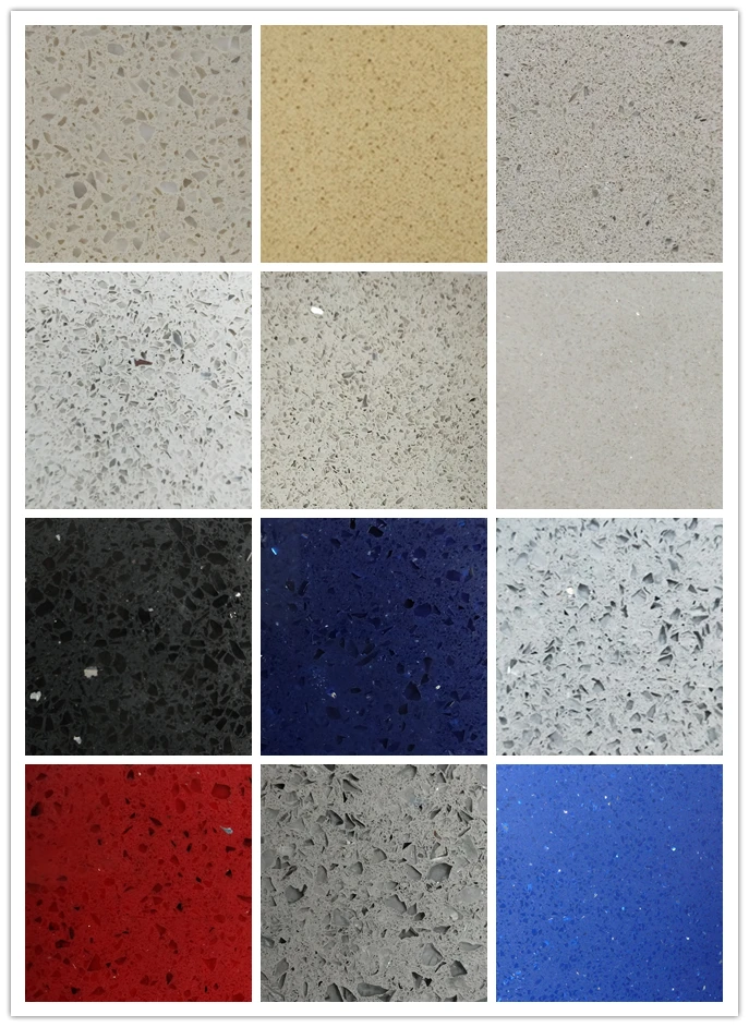 cheap green colorful Artificial quartz stone slab