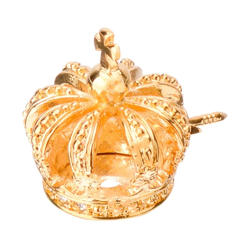 Luxury Crystal Gold Crown Brooches Pin for Suit