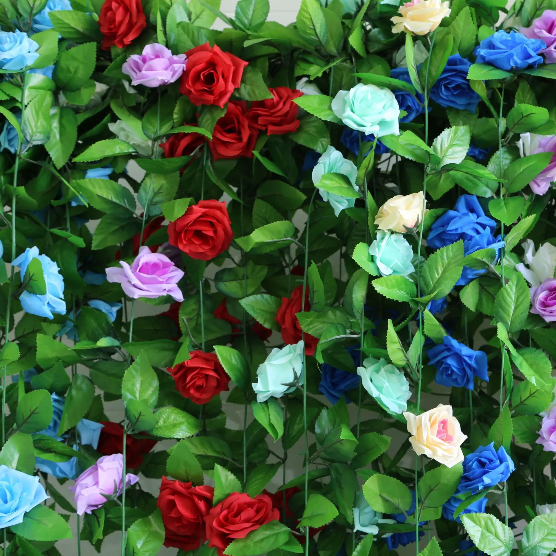 Artificial Rose Garlands Rose Vine Plants Ivy Artificial Rose Vine Hanging flower garland for home wedding