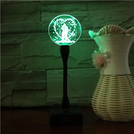 
Home decor 3D acrylic night light USB lamp-touch switch 7 color light For baby room 