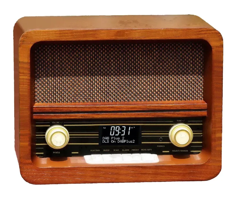 Ретро деревянный DAB FM-радио со встроенными