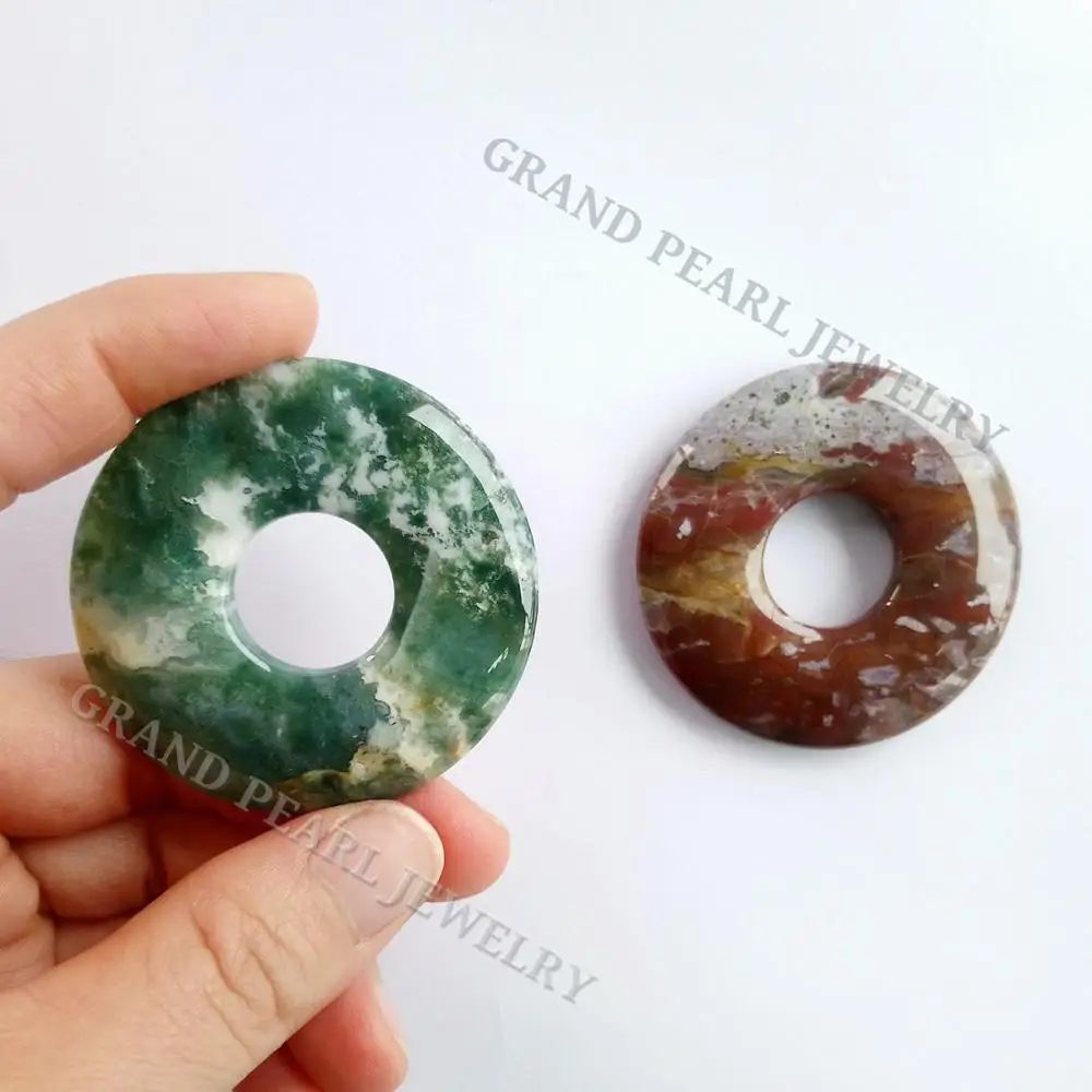 Gemstone Pendant in Donut Shape, Ocean Jasper Pendants, Loose Semiprecious Stone Beads, Gemstones,