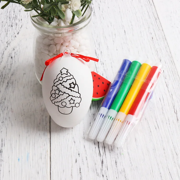 
Colored Plastic Easter Eggs Hunt Decorations, Easter Basket Stuffers, Hanging Plastic Eggs with Rope Kids DIY Painting Toy 