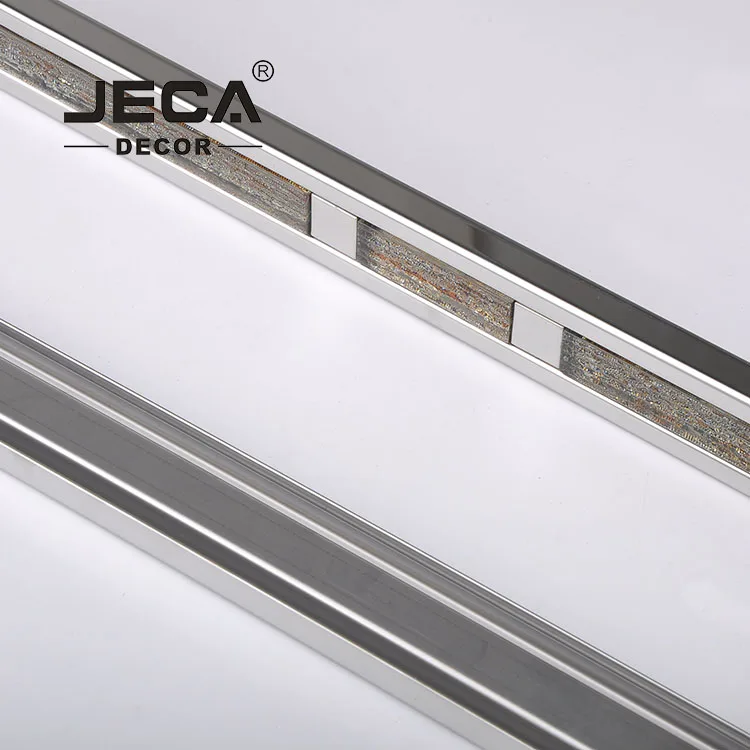Foshan JECA бесплатный образец отделка для плитки из нержавеющей стали с алмазным украшением логотип OEM высококачественные металлические профили ванной