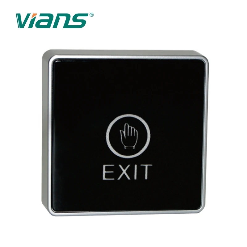 Black touch button 12V NC NO Door Exit Release Button Switch for Access Control With LED Square Type VI-913
