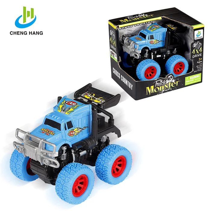 
wholesale truck diecast model games cars kids 4WD Color Wheel Friction Plastic Off Road scooter mini vintage Trucks toy push car 