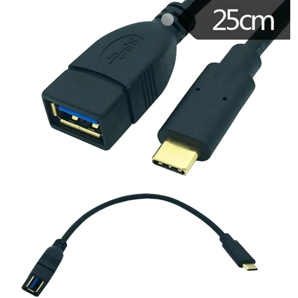 Free sample usb Gold Plated 3.0 a female to usb 3.1 type c usb-c male data charging cable