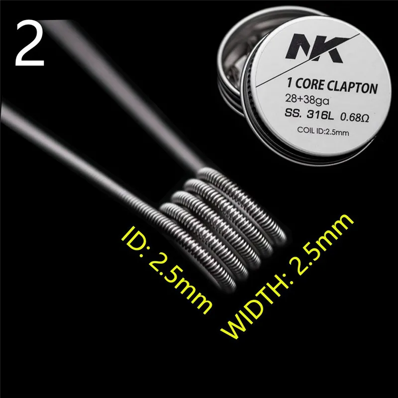 NK горячая Распродажа MTL DIY Готовые катушки Ni80/A1/SS 316l готовые сплавленные clapton mtl для