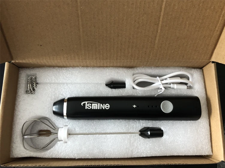 USB Rechargeable Coffee Lattes Milk Frother Handheld Electric Foam Maker Drink With 2 Stainless Steel Whisk