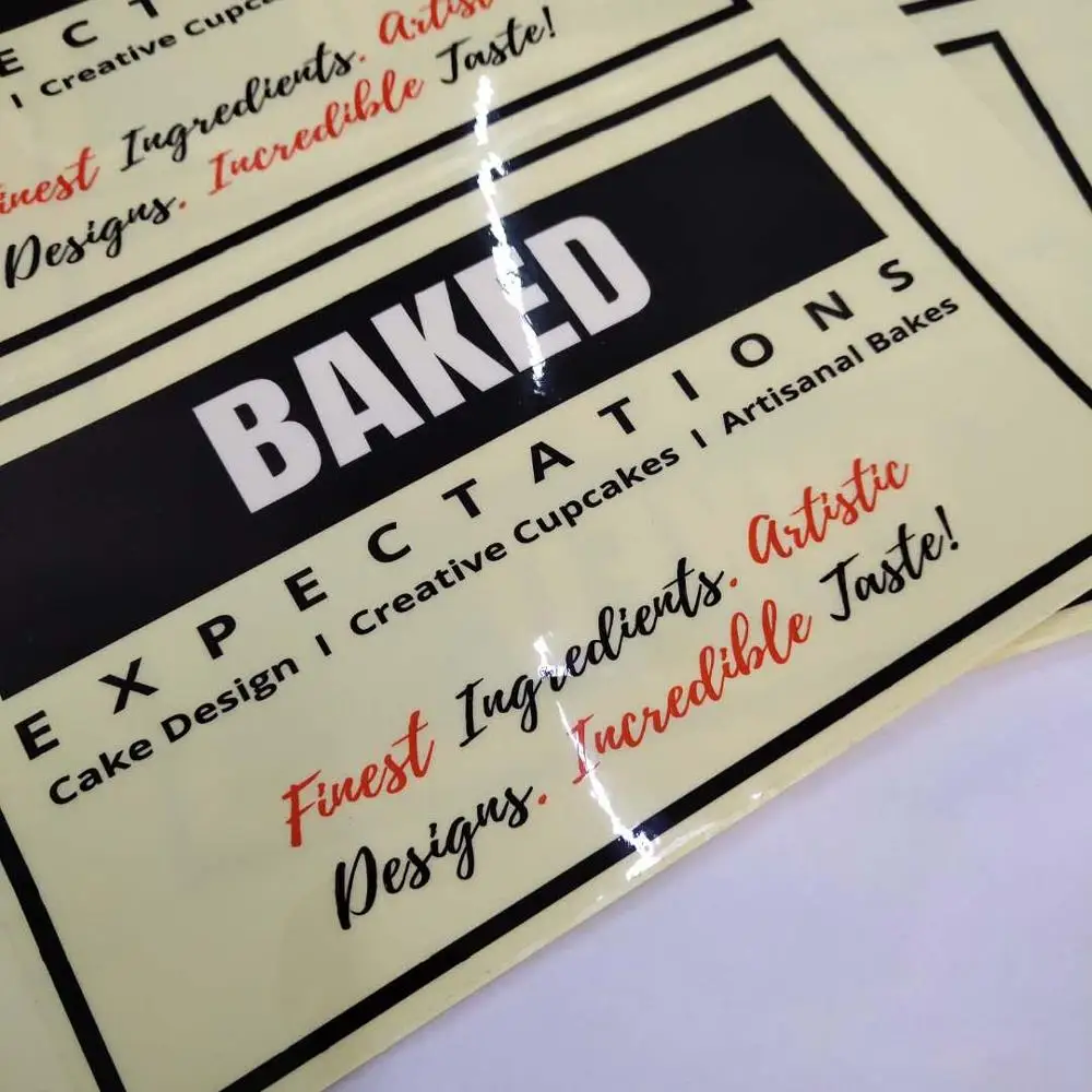 Factory offset two color sheet vinyl black and red color printing custom size transparent transparent adhesive labels