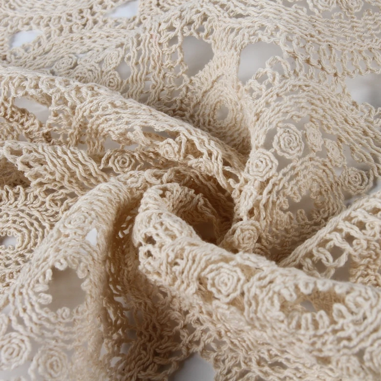 New arrivals chemical indian gupure embroidery water soluble lace fabric online