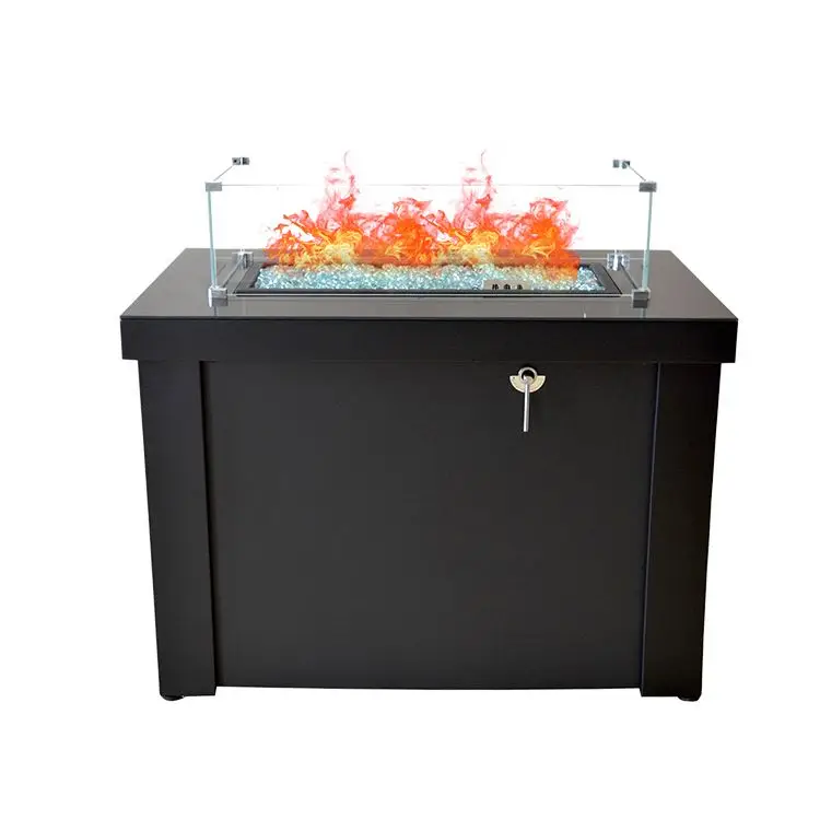 
Square Outdoor Gas Cast Concrete Fire Pit Table In Patios 