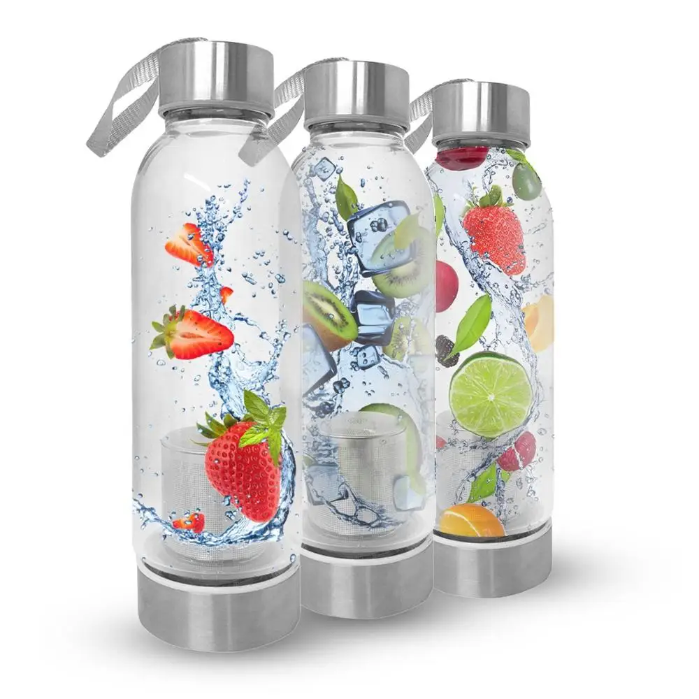 14oz Ice Tea and Coffee Infuser Cold Brew Glass Water Bottle With Silicone Sleeve