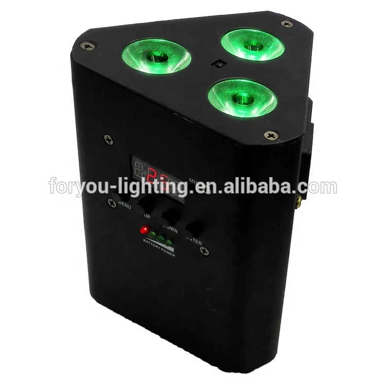 Mini DJ EZ Wedge Par Hex Spot IRC-6 Wireless Battery Powered Upward DMX 3x18W RGBWA+UV 6IN1 LED Stage Truss Par Light