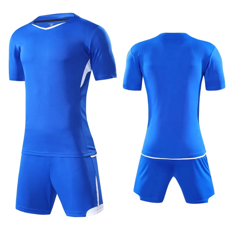 
Men Blue Striped Football Team Plain Uniform For Player Custom 