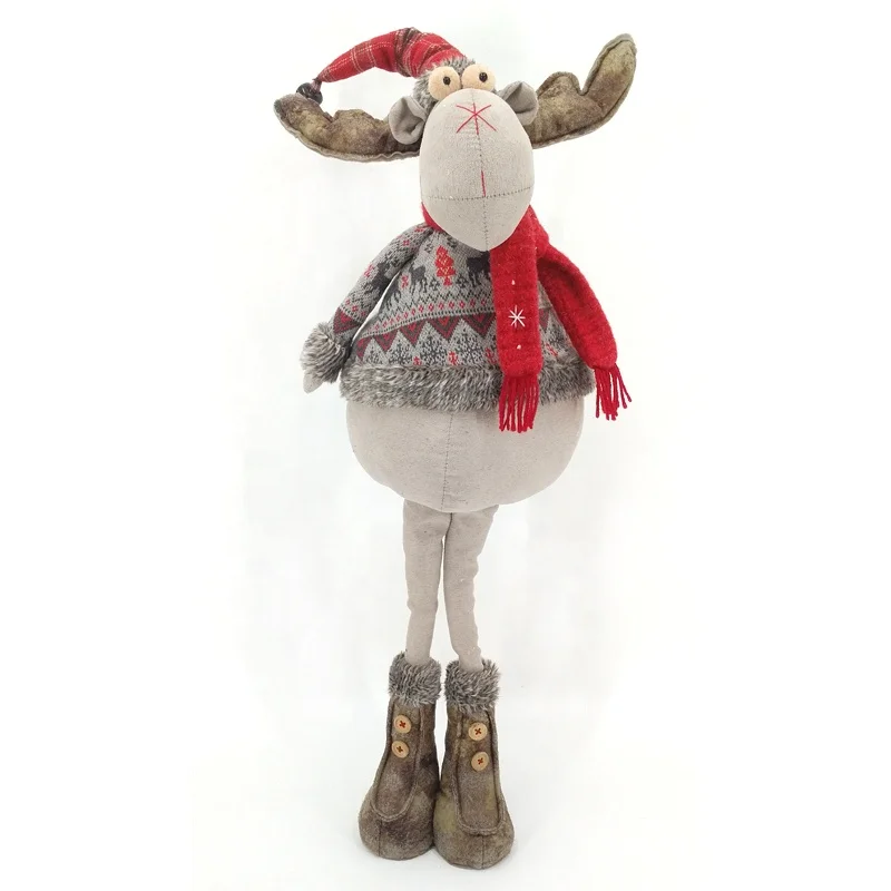 
OEM Classic Handmade Christmas ornament gifts plush standing reindeer doll 29