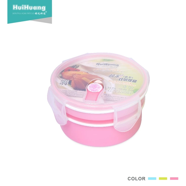 
wholesale prices for kids 2 layers portable assemble air tight food plastic container air tight container round air tight plasti 