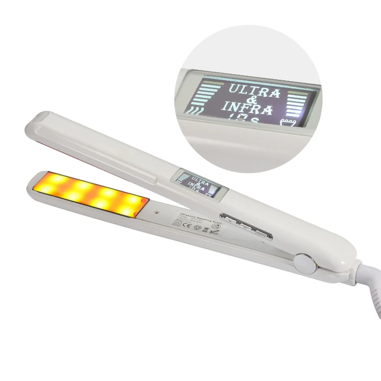 Hair Care LCD Ultrasonic Infrared Hair Straightener Professional Cold Flat Iron
