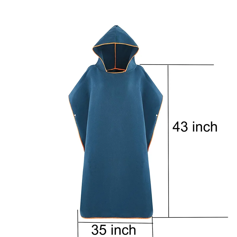 China manufacture Super Water Absorbent quick dry  microfiber change  robe  Poncho towel  with hood for beach surfing