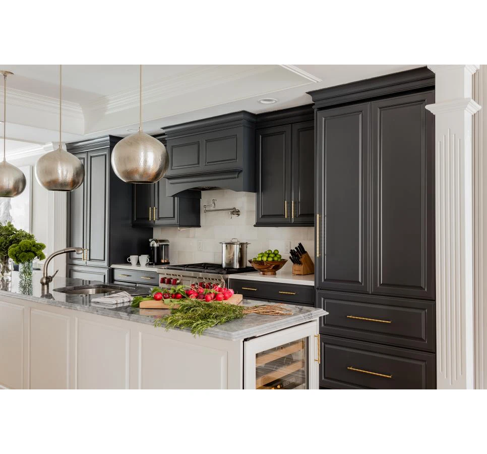 Solid Wood New Classic Style Design Cuisine Moderne Cupboard Kitchen Cabinet Set