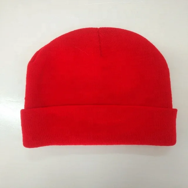 Machine Knit Acrylic Beanie Hats Custom Acrylic Cheap Beanie for Men Knitting Pattern