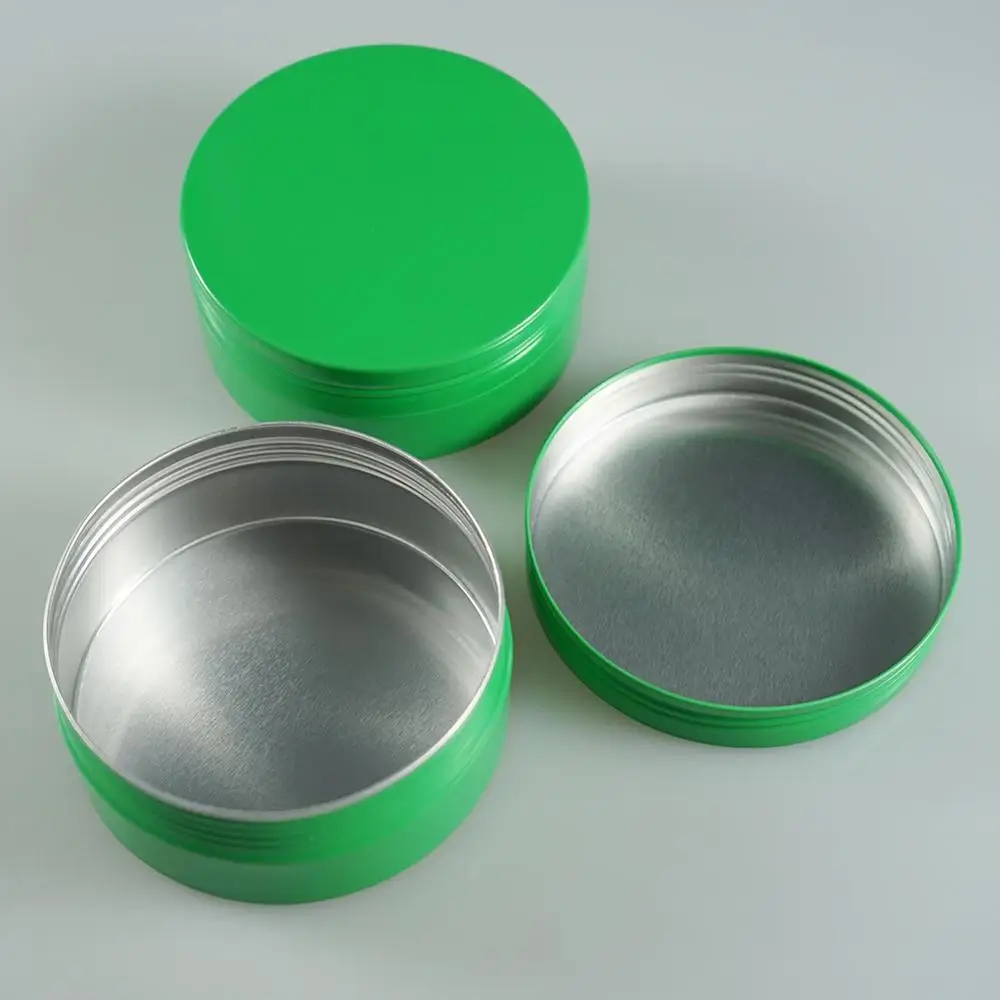 1oz 30ml green round screw aluminum jar , mint pot , tea container ,lip balm tin