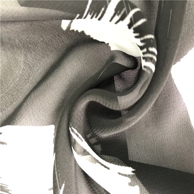 wholesale 75Dpolyester shiner plain chiffon floral printed chiffon  fabric for women dress wedding garments