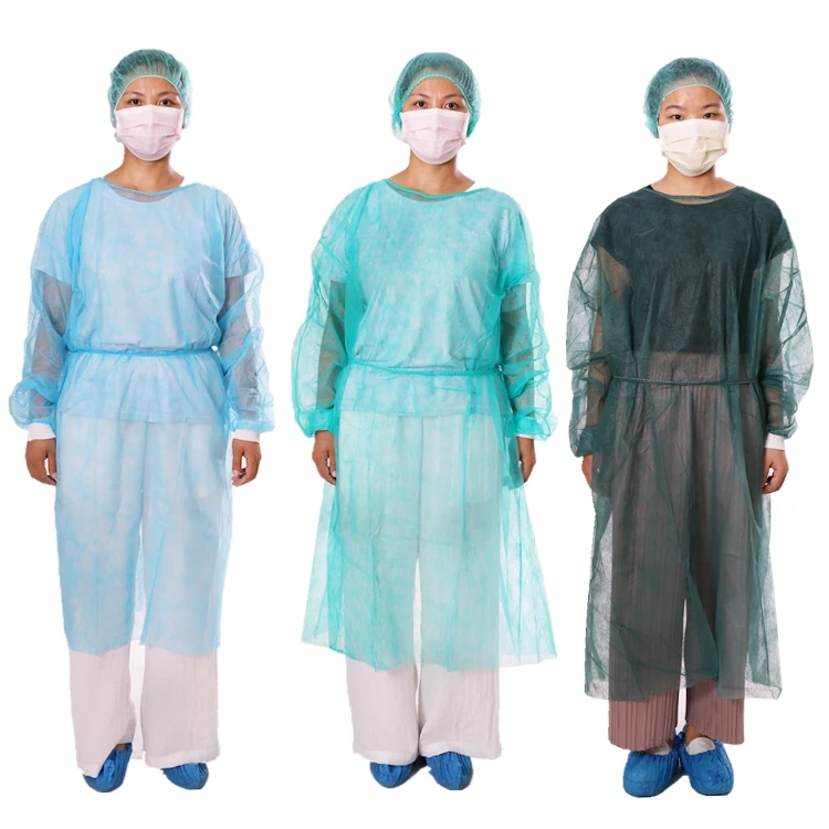 
Medical Disposable Non-woven PP Surgeon Patient Gown With Elastic/Knit Cuffs for Examination 