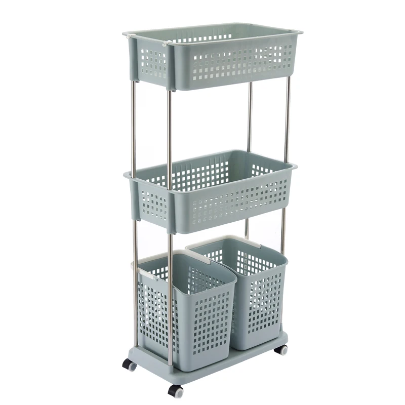 Hot sale  bathroom use plastic folding storage basket shelf