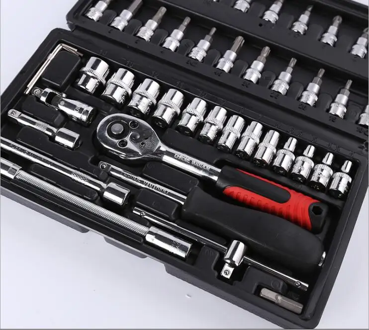 46 in 1 ratchet wrench sleeve repair tools set auto hand tools household tool set