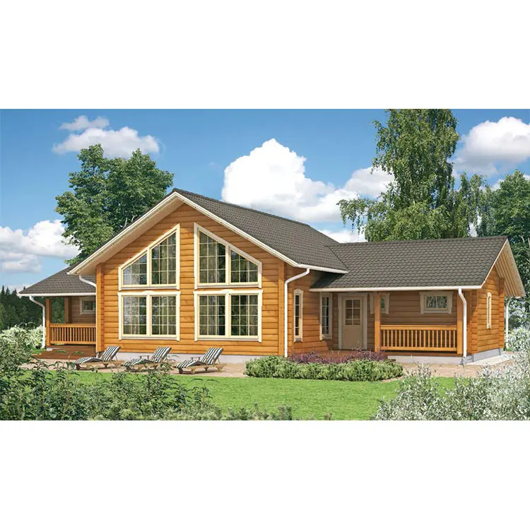 Green wooden house design prefabricated house used price
