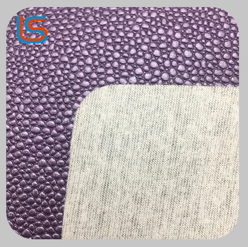 
Chinese artificial leather manufactory highlight pvc bag material 