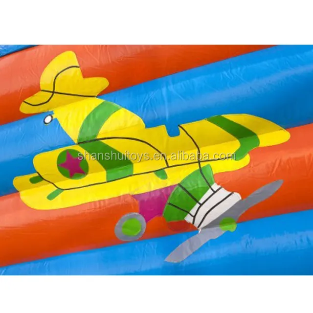 Customized inflatable airplane model bouncers durable kids bouncy castle