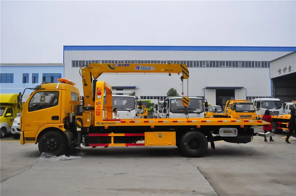 DONGFENG  4x2 flatbed road wrecker with crane tow trucks wreckers for sale south africa