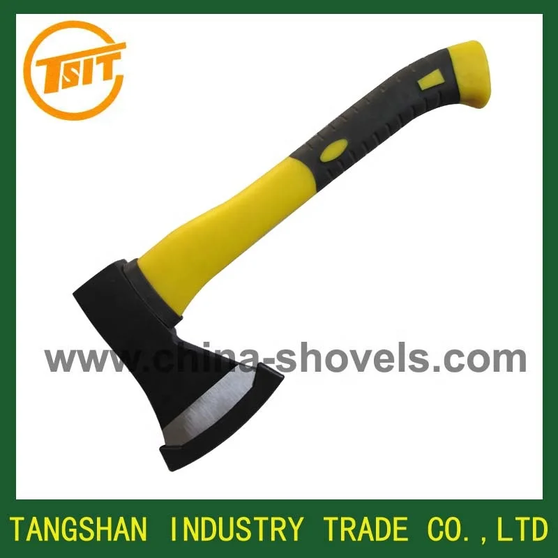 Hand outdoor tool plastic coated handle broad felling axe