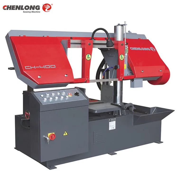 CH-400 CHENLONG horizontal double column steel metal cutting machine belt machine